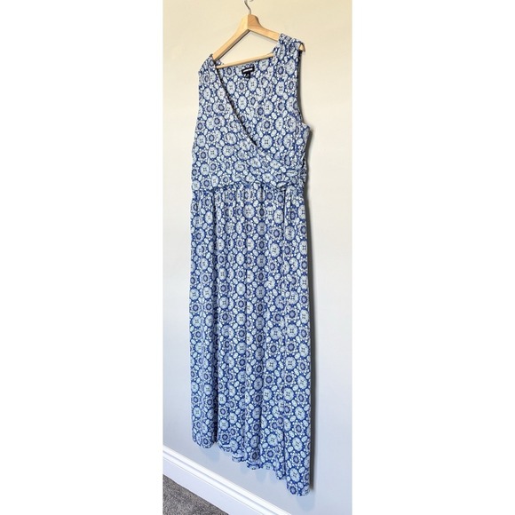 Lands End Women's Size 2X Maxi Dress Sleeveless Tiered Casual Chic Elevated Mumu - Picture 4 of 11